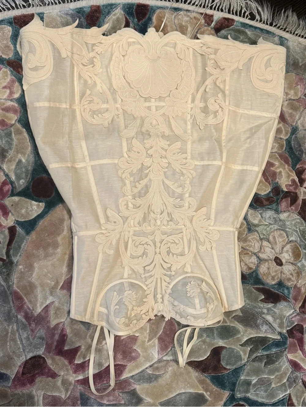 Zimmermann Rebellion Filigree Linen-Silk Corset Mini Dress NWT Cream - Picture 12 of 12